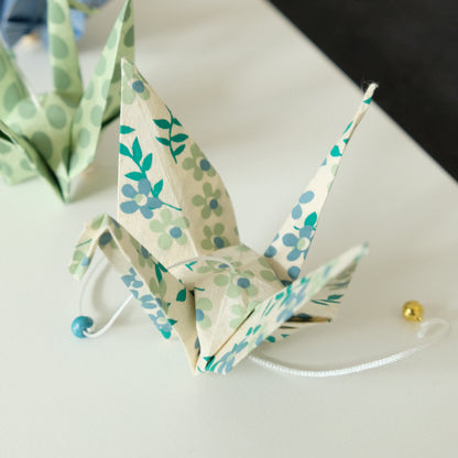 guirlande origami bleu-vert